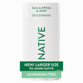Native Deodorant - Aluminum-Free Eucalyptus & Mint Stick | 72-Hour Odor Control, 3.1 oz for All Genders
