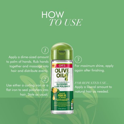 ORS Olive Oil Hair Polisher - Frizz Control & Shine Glossing Treatment | 6 Ounces