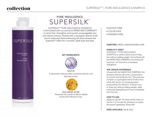 Brocato Supersilk Pure Indulgence Shampoo - Smoothing & Moisturizing for Curly, Frizzy Hair | 10 oz