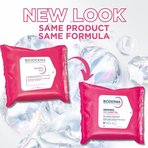 Bioderma - Sensibio H2O Cleansing Wipes - Makeup Remover & Skin Soothing - 25 Count