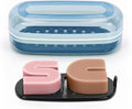 OZNER Clear Travel Soap Case - Leak-Proof Multi-Use Holder for Shampoo & Conditioner Bars | Blue, 1 Pack