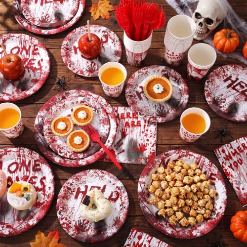 Halloween Bloody Zombie Party Tableware Set for 40 Guests - Disposable Decorations