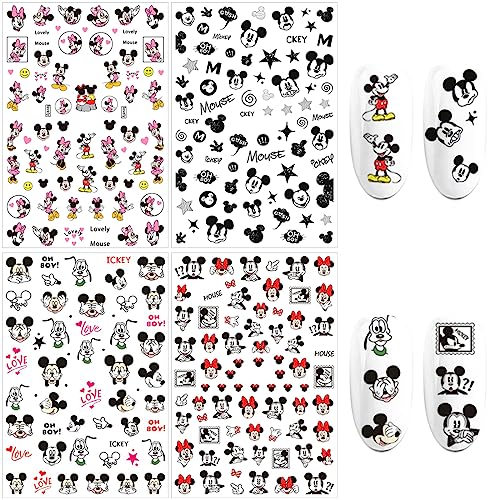 Self-Adhesive Nail Art Stickers 10 Sheets Cute Cartoon Designs for Manicure