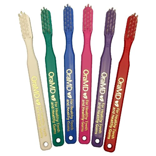 OraMD Soft Bristles Toothbrush - Gentle Care for Sensitive Teeth & Gums - Pack of 6 Manual Toothbrushes