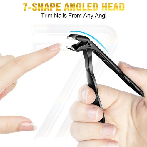 Toenail Clippers for Seniors Thick Nails, 2026 Angled Head Large Toe Nail Clippers for Men, Wide Jaw Opening Heavy Duty Fingernail Clippers