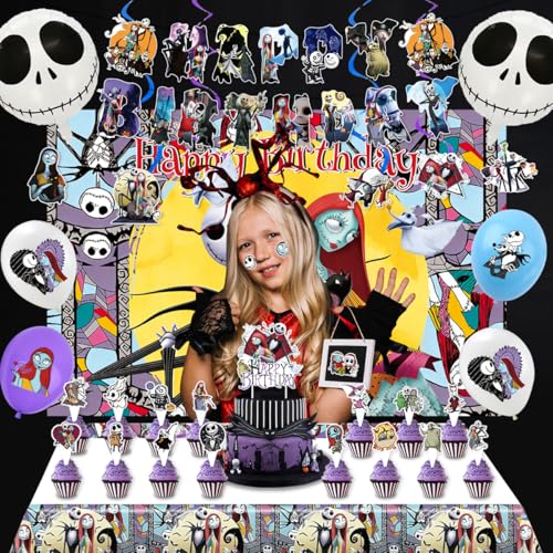 Grey Nightmare Birthday Party Decorations Set - Halloween & Christmas Supplies