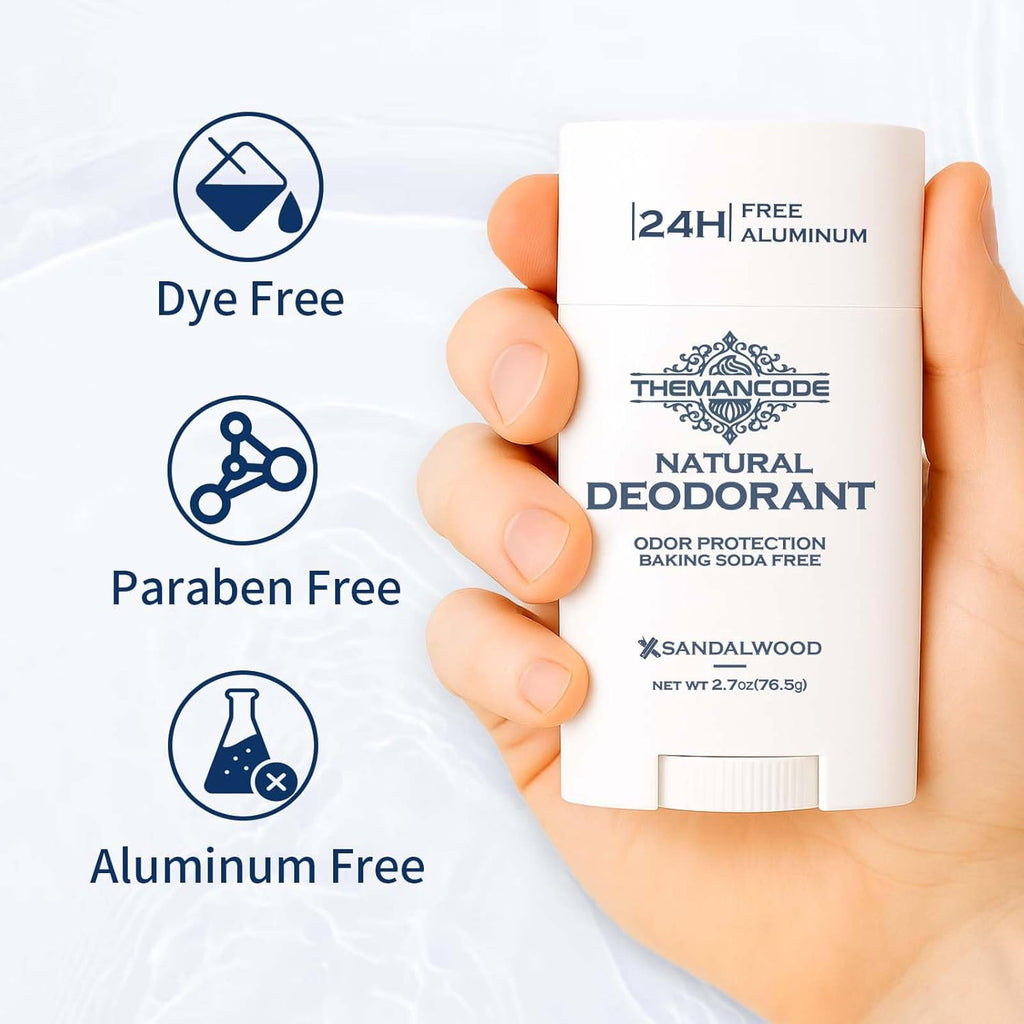 THEMANCODE Deodorant Stick - Aluminum-Free Sandalwood Formula for Powerful Odor Control | 2.7 oz