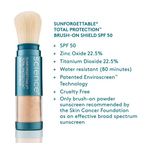 Colorescience Brush-On Sunscreen | Mineral Powder for Sensitive Skin - SPF 50 Protection