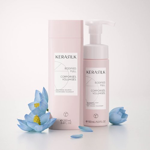 KERASILK Volumizing Foam Conditioner | Provides Weightless Hydration | Enhances Volume | Detangles | For Fine, Limp, Flat Hair | 150ml