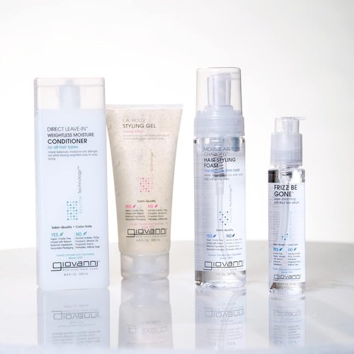 GIOVANNI Leave-In Conditioner & Air Turbo Styling Mousse Set - Lightweight, Medium Hold for Curly Hair | 8.5 oz & 7 oz