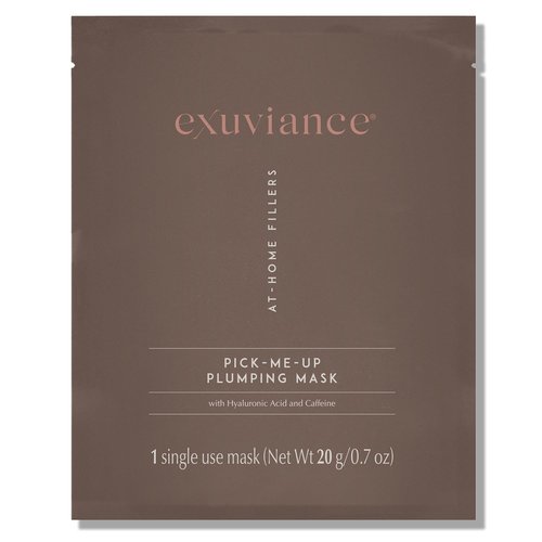 Exuviance Pick-Me-Up Plumping Mask - Pure Hyaluronic Acid & Caffeine for Instant Hydration | 0.7 oz Sheet Mask