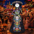 Halloween Inflatable Ghost Bride with LED Lights, 7.2ft Outdoor Yard Decor