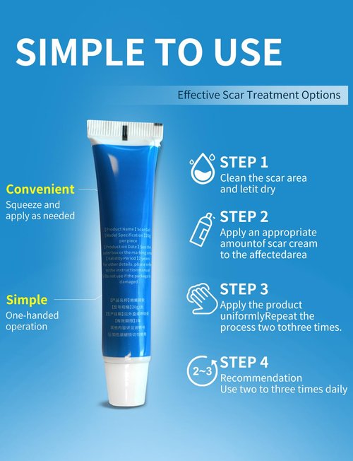 Silicone Scar Gel, Advanced Scar Cream treating for New and Old Scars, Surgical Scars, Burn Scars, Stretch Marks, Acne Scars, Dark markings, Keloid Removal 0.70 oz (20 g)