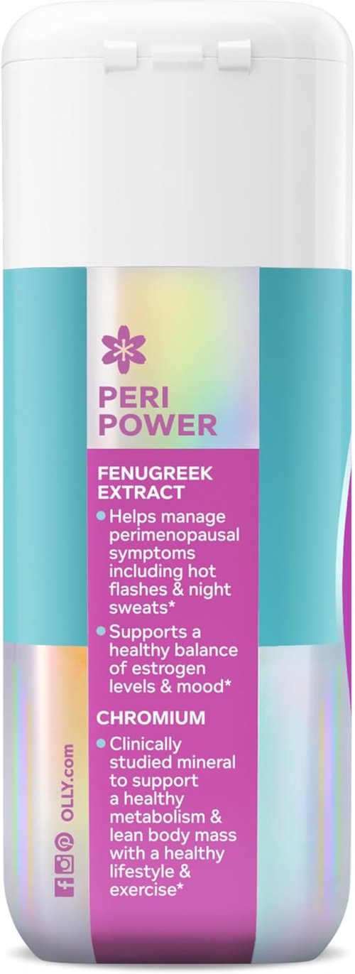OLLY Balanced Perimeno Capsules - Support Hormonal Balance & Mood During Perimenopause | 30 Count