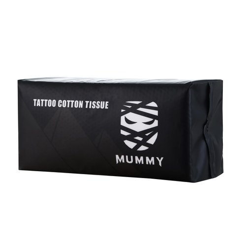 Mummy 100% Cotton Tattoo Tissue for During Tattooing & Tattoo After Care,Disposable Tattoo Washing Face Makeup Wipe Towel Tissue 80pcs,Wet and Dry Use, Strong Water Absorption