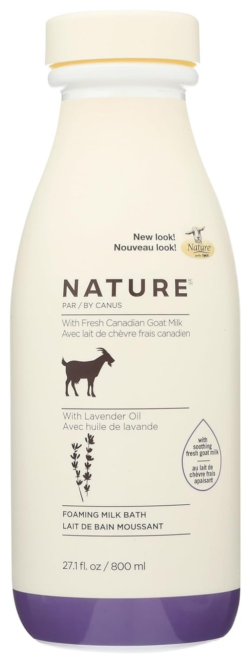 Nature by Canus Foaming Milk Bath - Smoothing Lavender Oil with Fresh Canadian Goat Milk | 27.1 Fl Oz