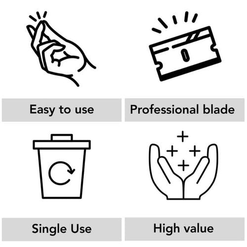 HBS Disposable Razor Heads, With Safety-Lock For Professional Barber Use 100 Count, Each Box Include 1 Multi-Use Straight Razor Handle (Premium 100 Disposable)