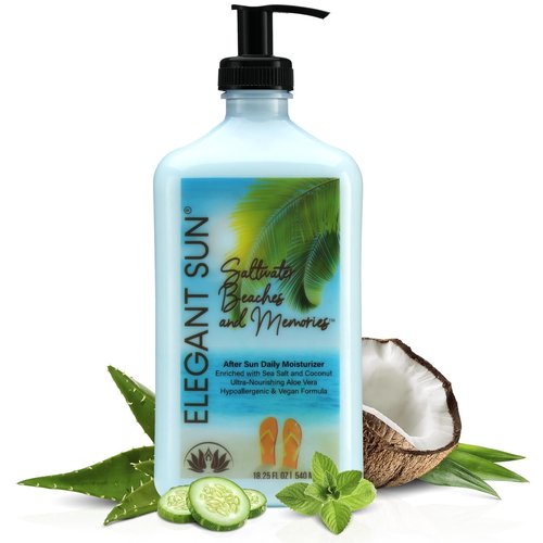 Elegant Sun | Saltwater Beaches Tan Extender - Aloe Vera After Sun Lotion for Sensitive Skin