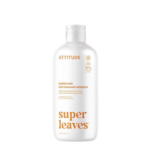 ATTITUDE Bubble Bath - EWG Verified, Vegan & Dermatologically Tested | Orange Blossom & Eucalyptus, 16 Fl Oz