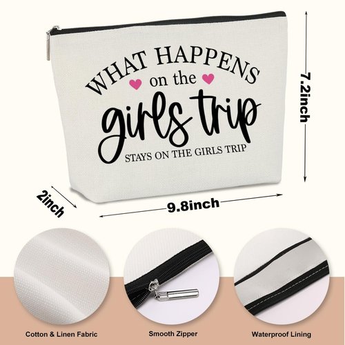 4 Pcs Girls Trip Gifts Weekend Gifts for Women Girls Trip Favors Makeup Bag Cosmetic Bag for Female Lady Girl Daughter Friend Coworker Niece Weekend Bag Vacation Christmas Birthday