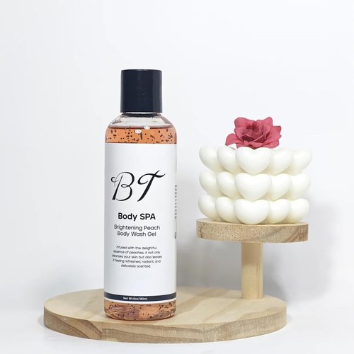 BT Body Spa Exfoliating Body Care Set - Vitamin C Scrub, Peach & Turmeric Gel Wash for Smooth, Glowing Skin