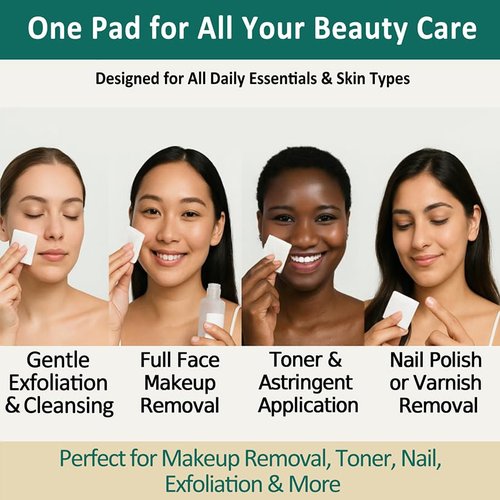 3-Use Disposable Nonwoven Cotton Pads (2XL 8"x4") 200 Cts (600 Uses), Cut Cost & Disposal Waste by 70%, Ultra Thick Soft & Durable, No Lint & Tearing Even Stretched, Ideal for Makeup Removal