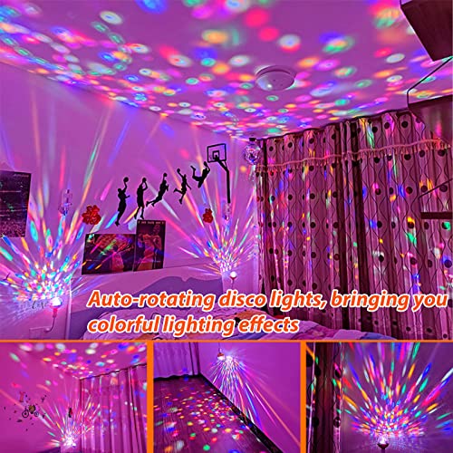 MIKWOAB 4 Pack Colorful Rotating LED Disco Ball Lights for Party, Home, Bar & Karaoke