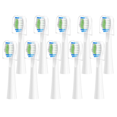 Harobey Replacement Toothbrush Heads 10 Pack Compatible with Bitvae Daily D2 Rechargeable Toothbrush, for D2 Toothbrush Heads Refills, White