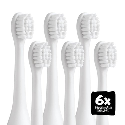 Made By Dentists Kids Electric Toothbrush Replacement Heads – 6 Heads (2x3) - Soft Bristles Brush Head for Gentle Care, 18 Months Supply