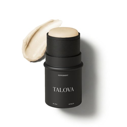 TALOVA - Grass-Fed Tallow Lip Balm, Lip Sleeping Mask, Overnight Moisturizer, Natural & Clean Moisturizing Lip Balm Vitamins A, D, E, & K, Nourishes and Smooths Dry & Chapped Lip (Peppermint)
