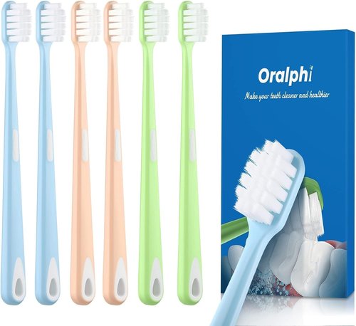 Skiennix Extra Soft Toothbrush - Gentle Care for Sensitive Gums | Compact Head with 10,000 Nano Bristles