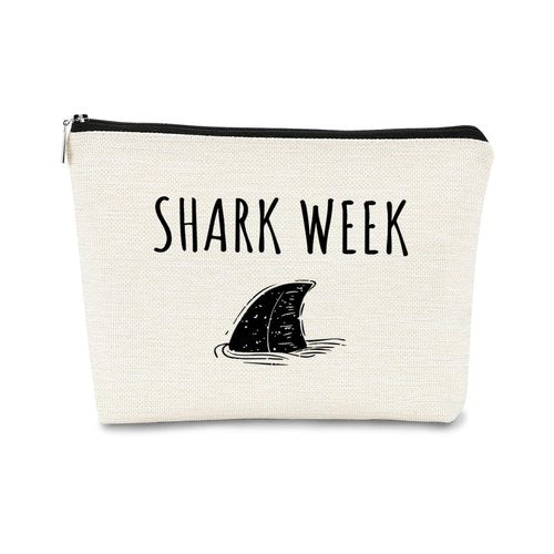 BARPERY Shark Gifts for Women Small Makeup Bag, Shark Lovers Gifts Cosmetic Bag, Makeup Bag Organizer Gift for Shark Lover,BirthdayMakeup Bag Organizer Gifts