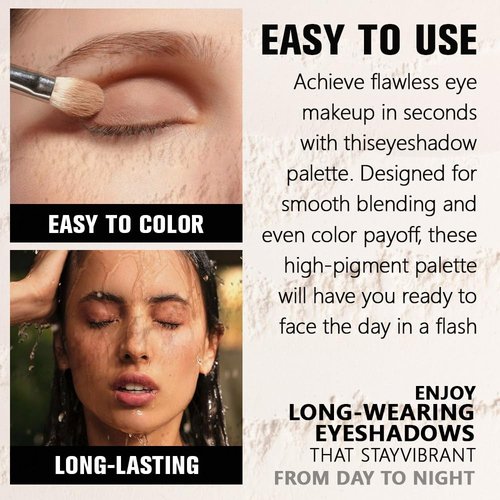 FeiCuiYun Matte Eye Shadow Palette - Dark Teal Pigmented Eyeshadow for Halloween & Parties | Waterproof, 33 Shades