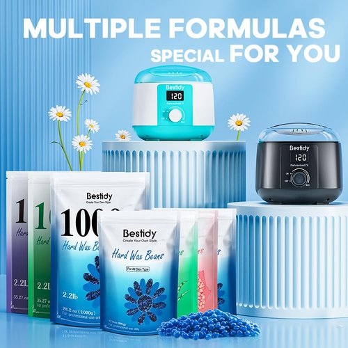 Bestidy Hard Wax Beads for Hair Removal, Waxing Beads for Coarse Hair, 500g Refill Wax Beads for Wax Warmer, Home Waxing for All Body and Brazilian Bikini Areas, Women Men(500g)