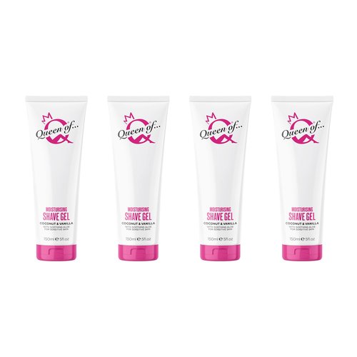 Queen of Ooh la la! Sensitive Moisturising Coconut and Vanilla Shaving Gel For Women 150ml QUAD PACK