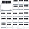 Zentriqlla 16 Pack 8 Oz Plastic Jars with Black Lids, BPA Free Empty Body Scrub Containers, Round Clear Samples Jars for Sugar Scrub, Lotion, Body Butter, Cream