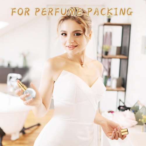 12 Pcs 10ml/0.34oz Glass Spray Bottle Clear Empty Fine Mist Glass Atomizer with Sprayer Pump for Fragrance Essential Oil Travel - Gold