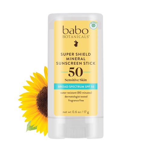 BABO Botanicals SPF 50 Stick Sunscreen - 70% Organic, Natural Zinc Oxide - Water Resistant & Fragrance-Free