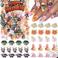 Halloween Nail Art Charms Set - 100 Assorted 3D Pumpkin Ghost Bats Resin Decorations