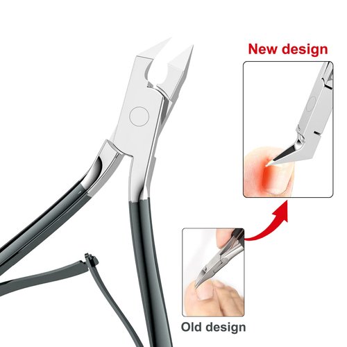 Ingrown Toenail Clipeprs, Toenail Clipper Straight Blade for Ingrown and Thick Nails, Ingrown Toenail Removal Kit include Tweezers, Ingrown Toenail File and Lifters (Black)