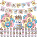 Cat Party Decorations Kit with Banner Balloons Cake Toppers for Birthday & Pet Themed Parties