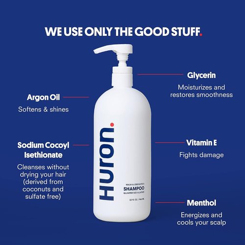 Huron Shower Kit - Hydrating Shampoo, Conditioner & Body Wash Set | Citrus & Eucalyptus Scent, 30.3 fl oz (Pack of 3)