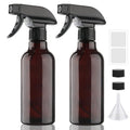 Hethyo Glass Spray Bottles 12oz Empty Spray Bottle Mist/Stream Spraying Small Refillable Containers for Hair Care, Cleaning Solutions, Plants, Essential Oils 2 Pack (Brown, 12oz)