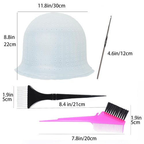 Skiennix Silicone Highlight Cap Set - Professional Reusable Hair Coloring Tool with Hook | Unisex
