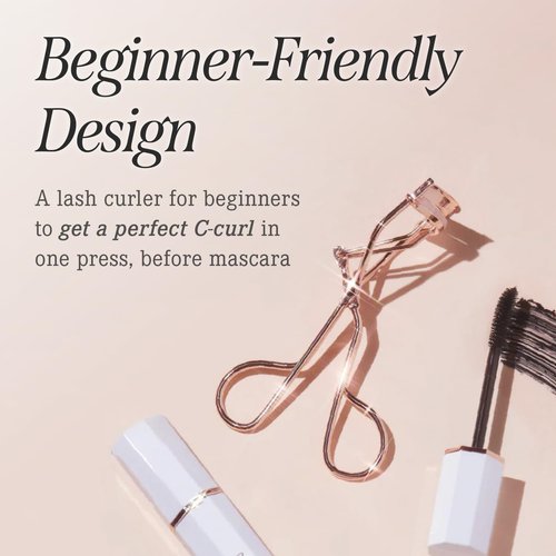 DEARDAHLIA Dream Eyelash Curler - Premium Volume-Up Curl, Wide Opening, Pinch-Free Design. Painless with Comfort Grip & 2 Silicone Refill Pads Included. Made in Korea