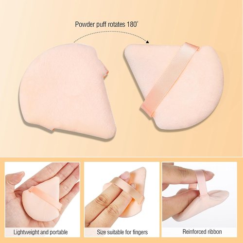 Skiennix Triangle Powder Puff Set - 6 Soft Makeup Sponges for Foundation & Face Powder | Flesh Color