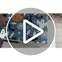 Halloween Sherpa Blanket Bat Pumpkin Ghost Fleece Throw 50x60 Inches - Blue Variation of THIS listing