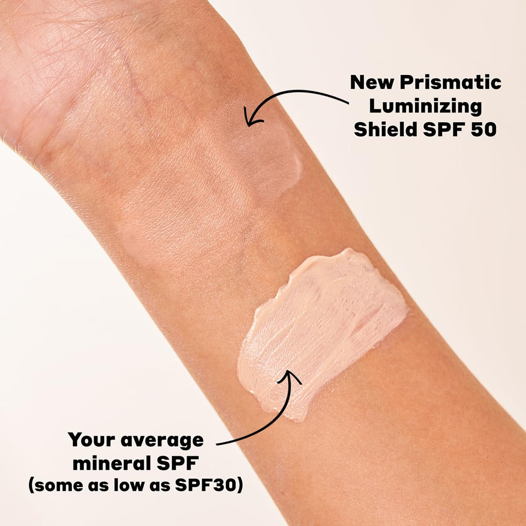 Volition Beauty Prismatic Luminizing Shield SPF 50 - Reef-Safe Mineral Sunscreen with Niacinamide & Hyaluronic Acid | Lightweight Moisturizer for Glowing Skin