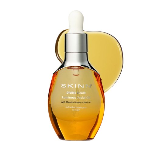SKINN Anti-Aging Luminous Face Oil for Sensitive Dry & Mature Skin - Lightweight, Non-Greasy Facial Oil Reduces Fine Lines & Wrinkles - Manuka Honey & Vitamin C - Moisturizing Oil for Deep Hydration