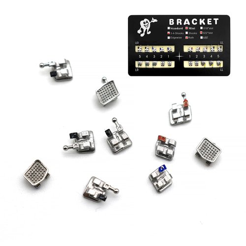 SEAVERRS 100pcs/Pack 022 Slot Bondable with Hook on 345 Teeth Model Mini Roth Brackets Roth,5 pieces per pack 20 pieces per pack. (5 pcs)
